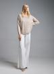 Beige knitted Blouse with long sleeves and with sequins Valentina Milano - 1