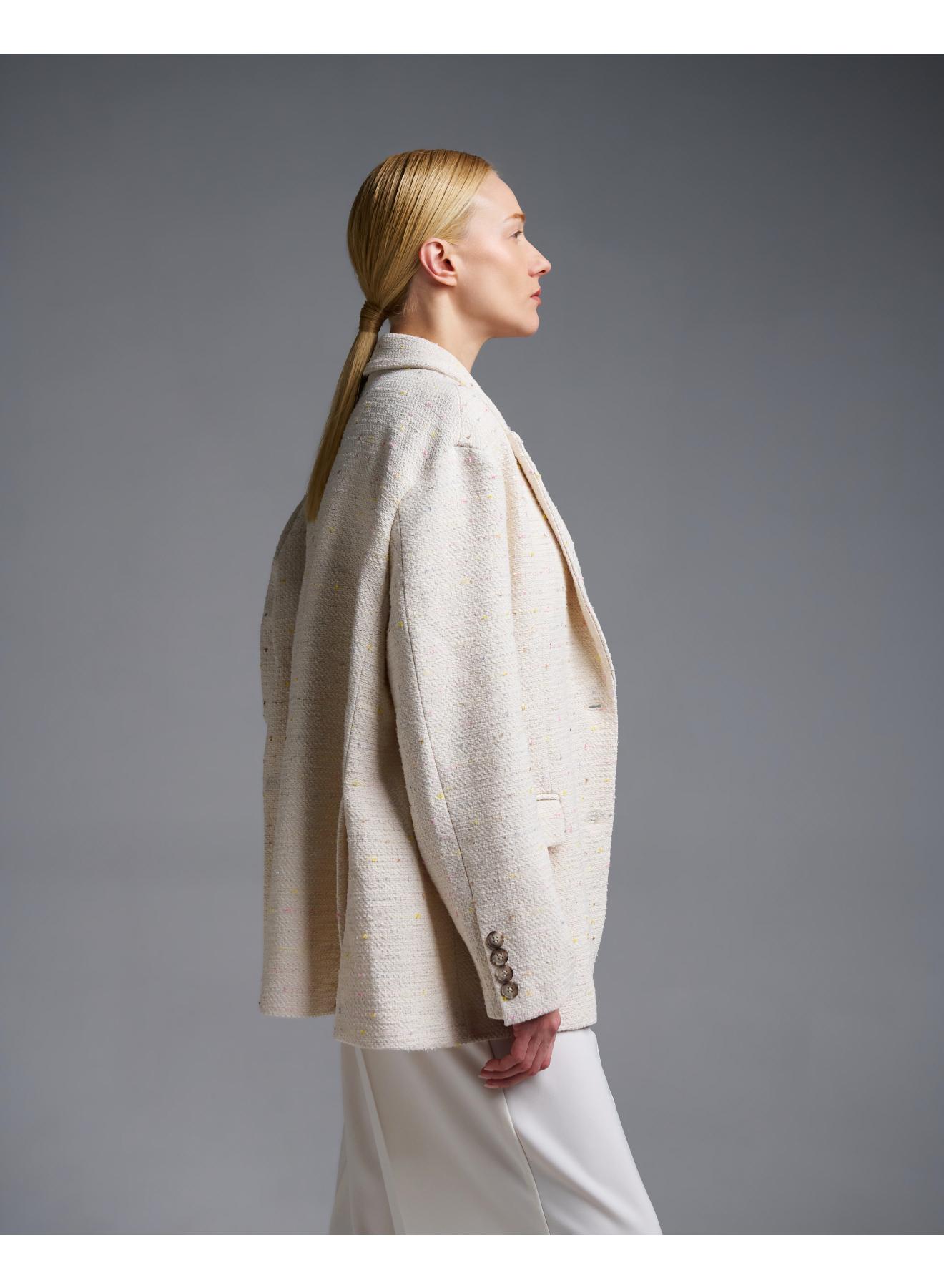 Εκρού tweed oversized Σακάκι Vicolo - 5