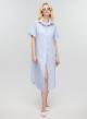 Γαλάζιο-Λευκό Φόρεμα σεμιζιέ με ρίγες και ζώνη Milla - 0
