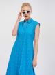 Turquoise sleveeless chemisier, Broderie Dress Emme Marella - 2