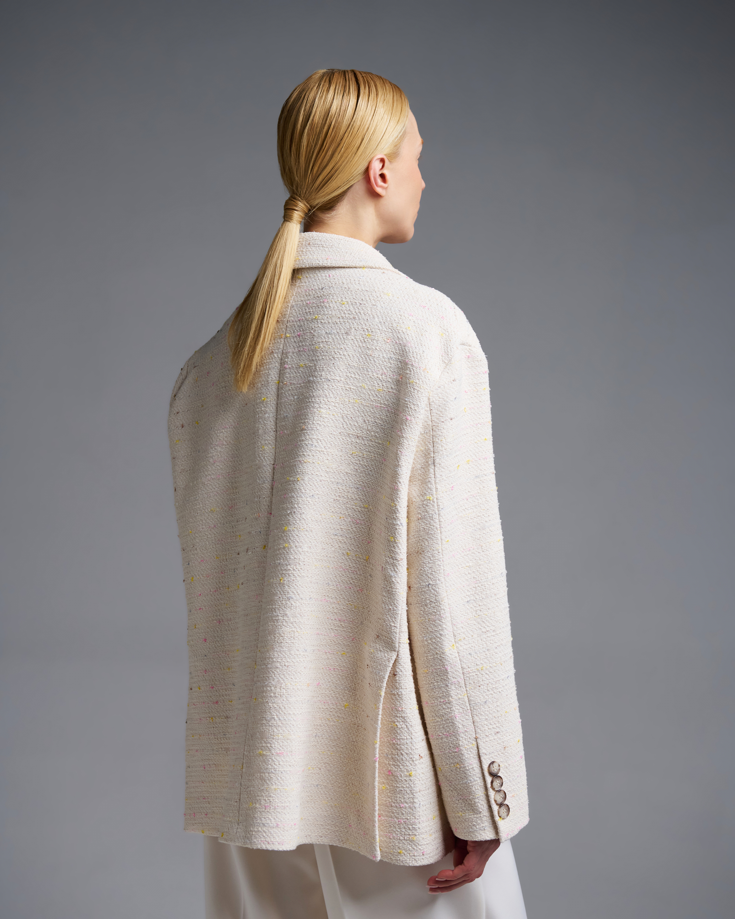 Εκρού tweed oversized Σακάκι Vicolo - 5