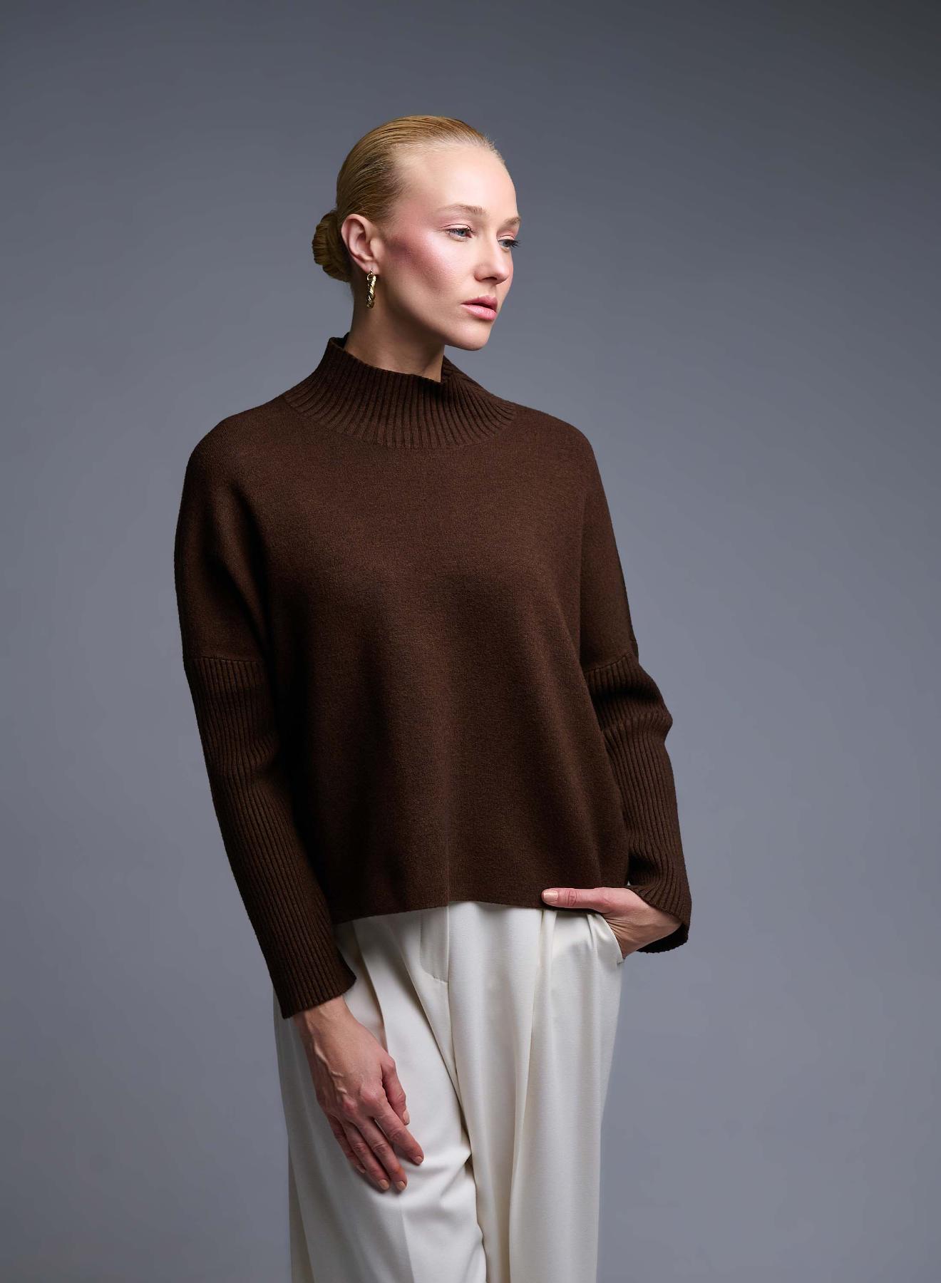 Brown high neck Sweater Valentina Milano - 2