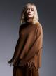 Turtleneck  Knit blouse with fringes in front at the hem - 2