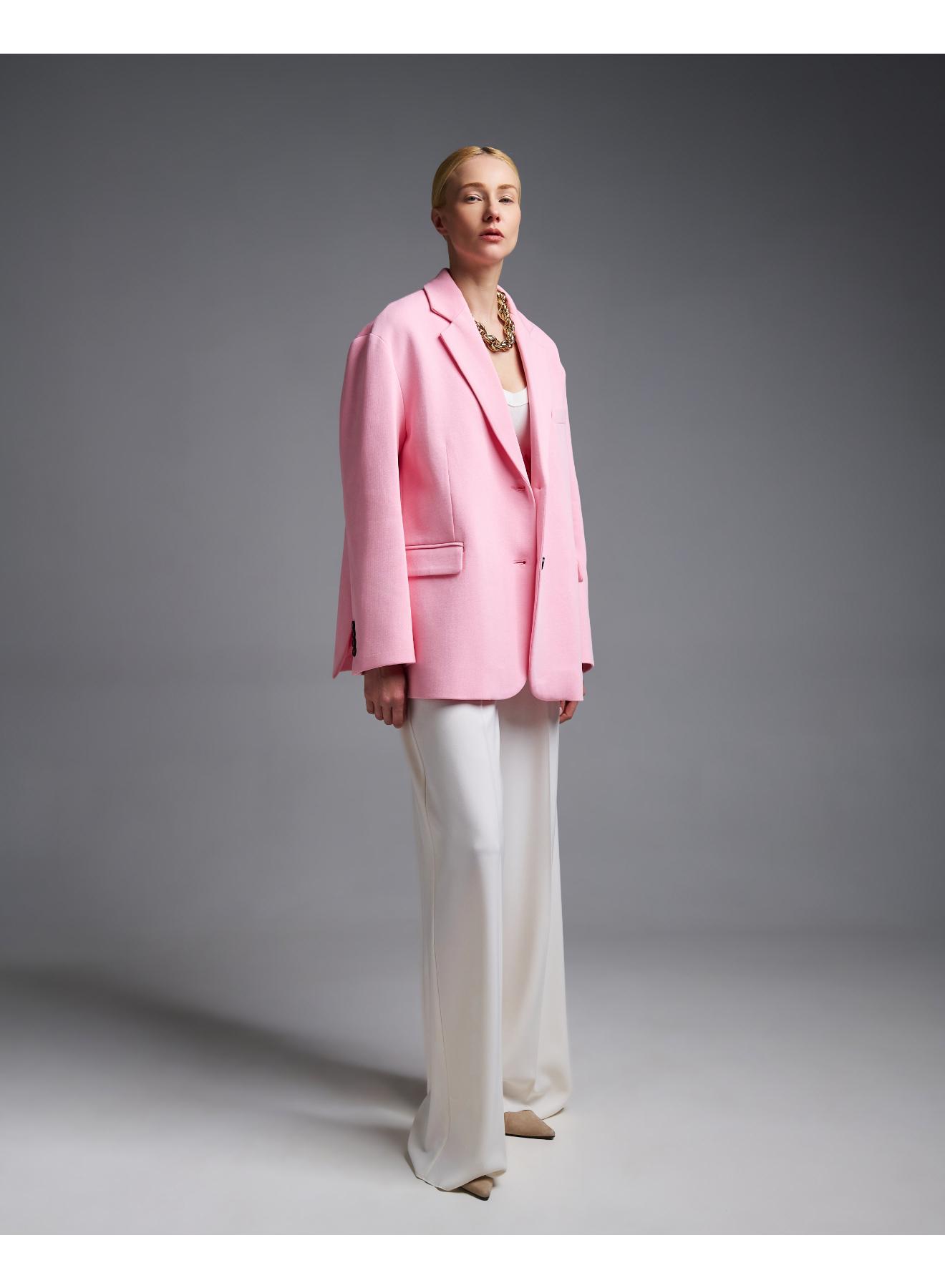 Ροζ  βαμβακερό oversized Σακάκι Vicolo - 3