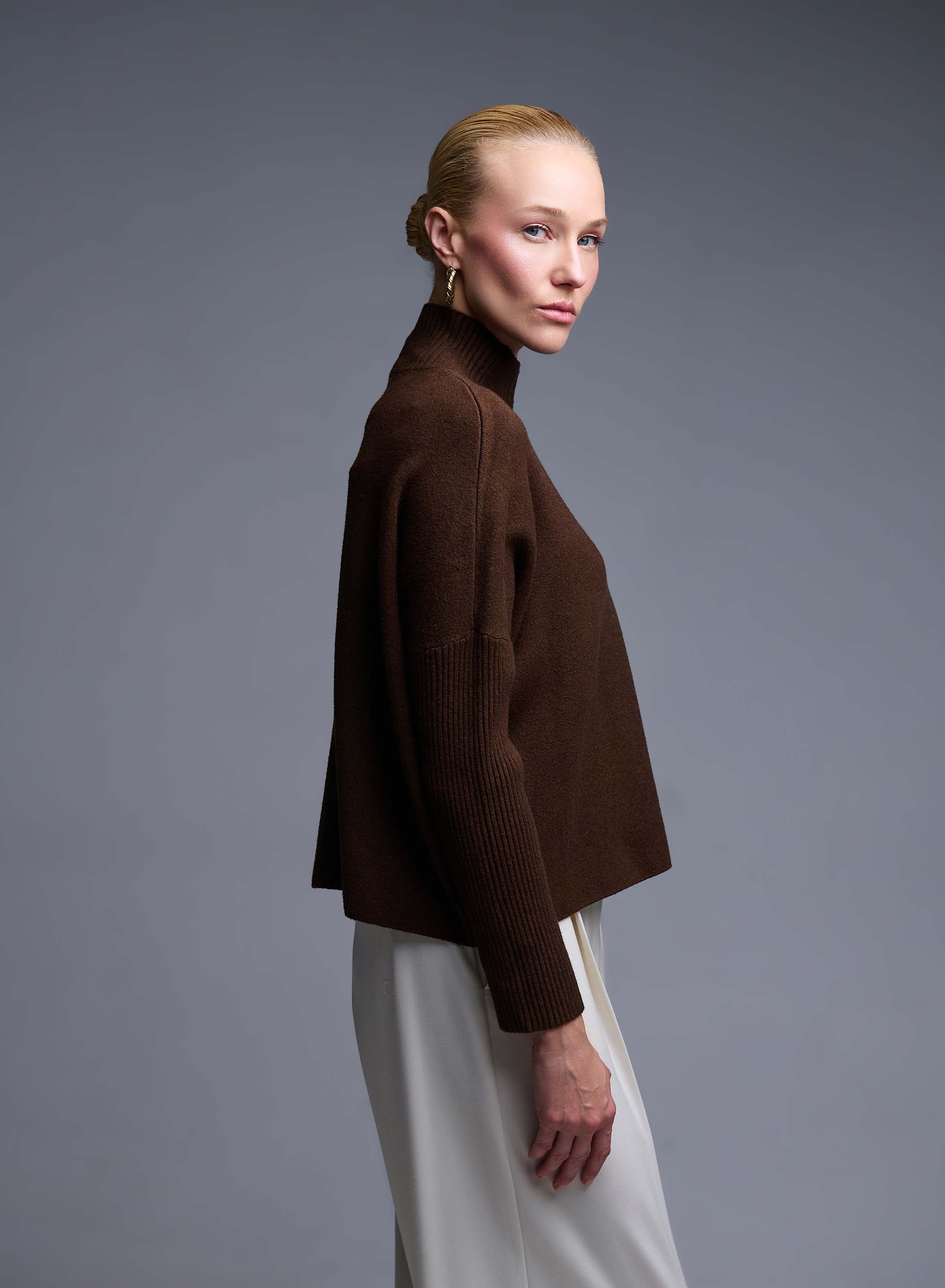 Brown high neck Sweater Valentina Milano - 2