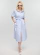Γαλάζιο-Λευκό Φόρεμα σεμιζιέ με ρίγες και ζώνη Milla - 3