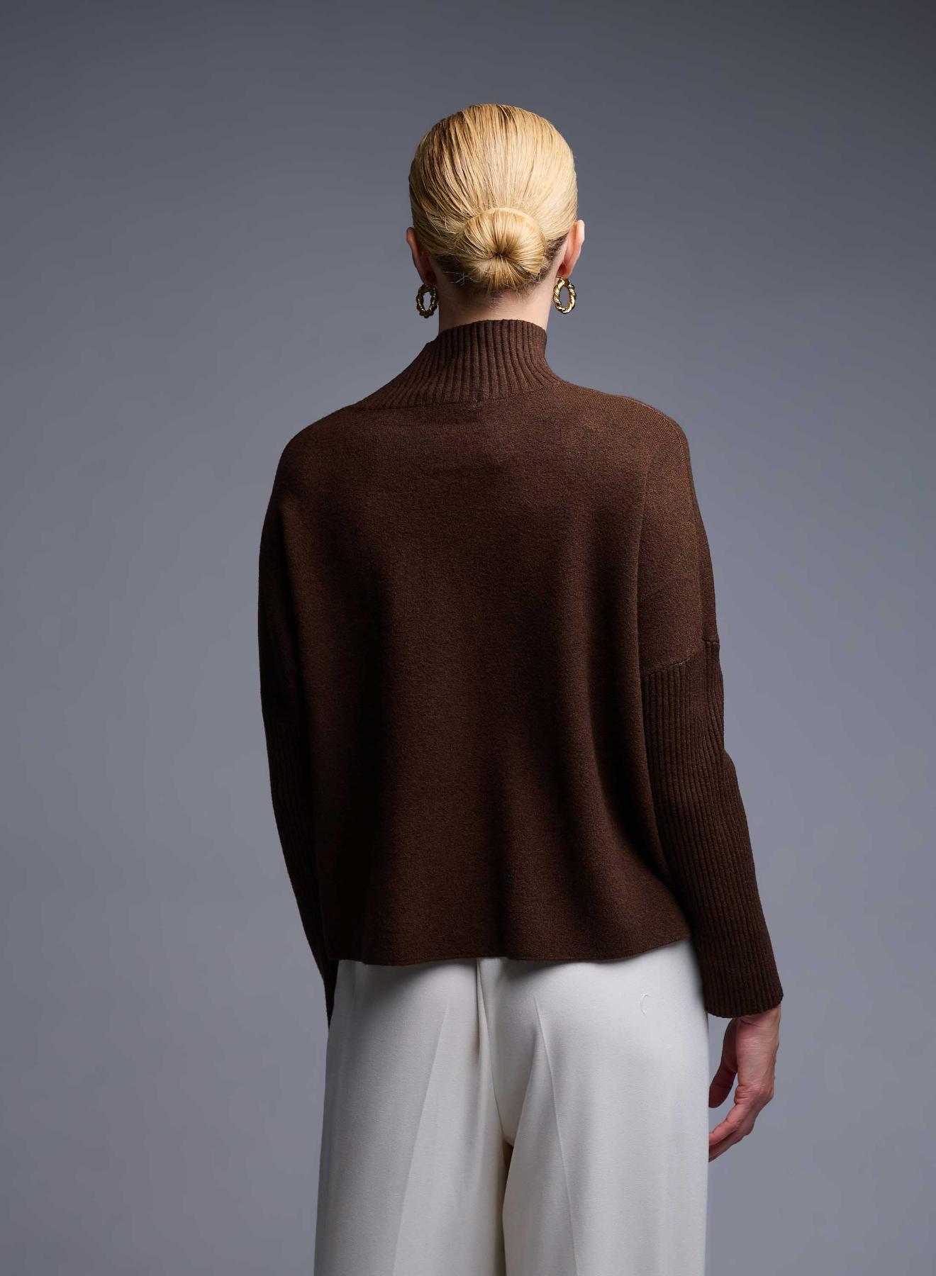 Brown high neck Sweater Valentina Milano - 4