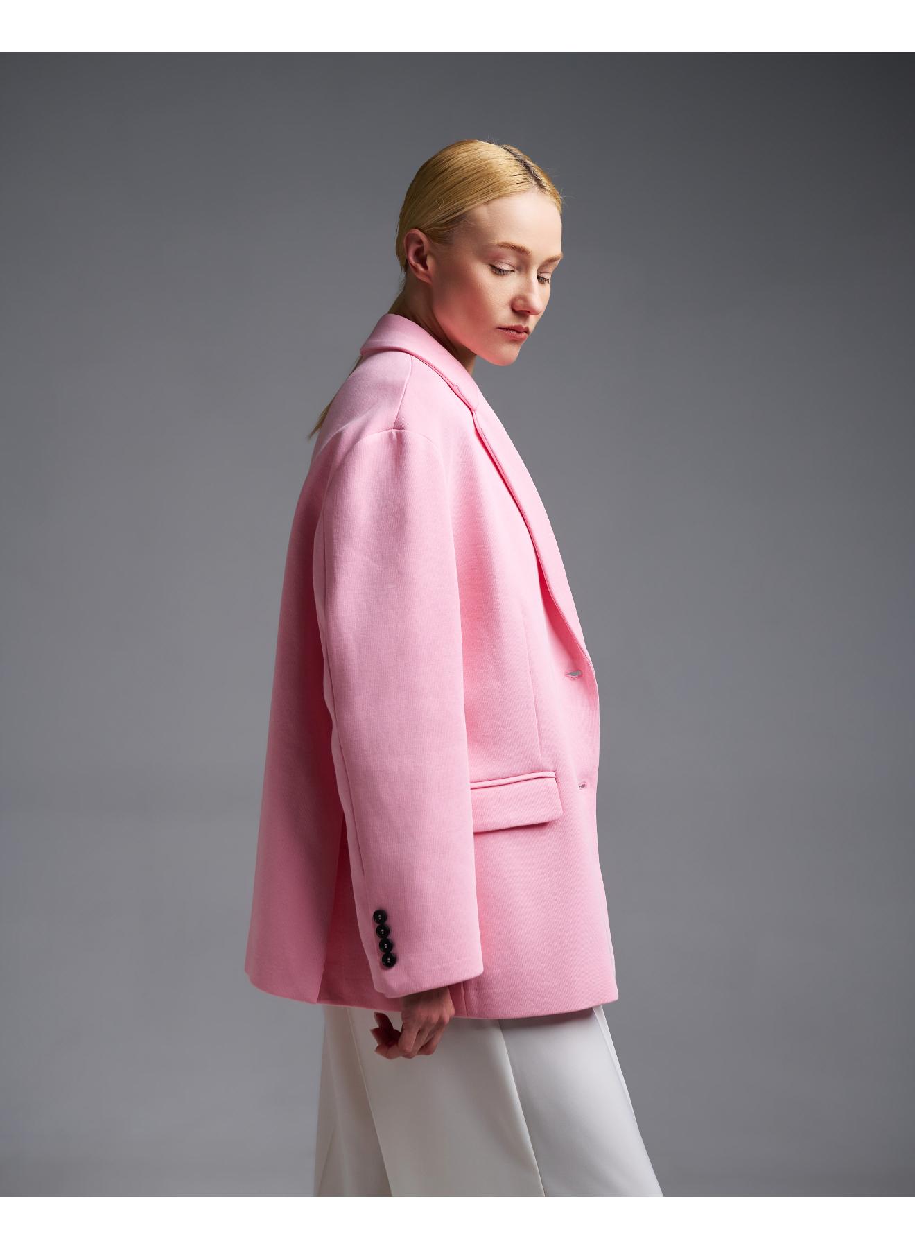 Ροζ  βαμβακερό oversized Σακάκι Vicolo - 4