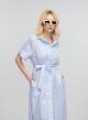 Γαλάζιο-Λευκό Φόρεμα σεμιζιέ με ρίγες και ζώνη Milla - 4