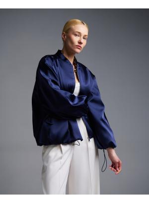 Μπλε σατέν Μπουφάν bomber Vicolo - 56556