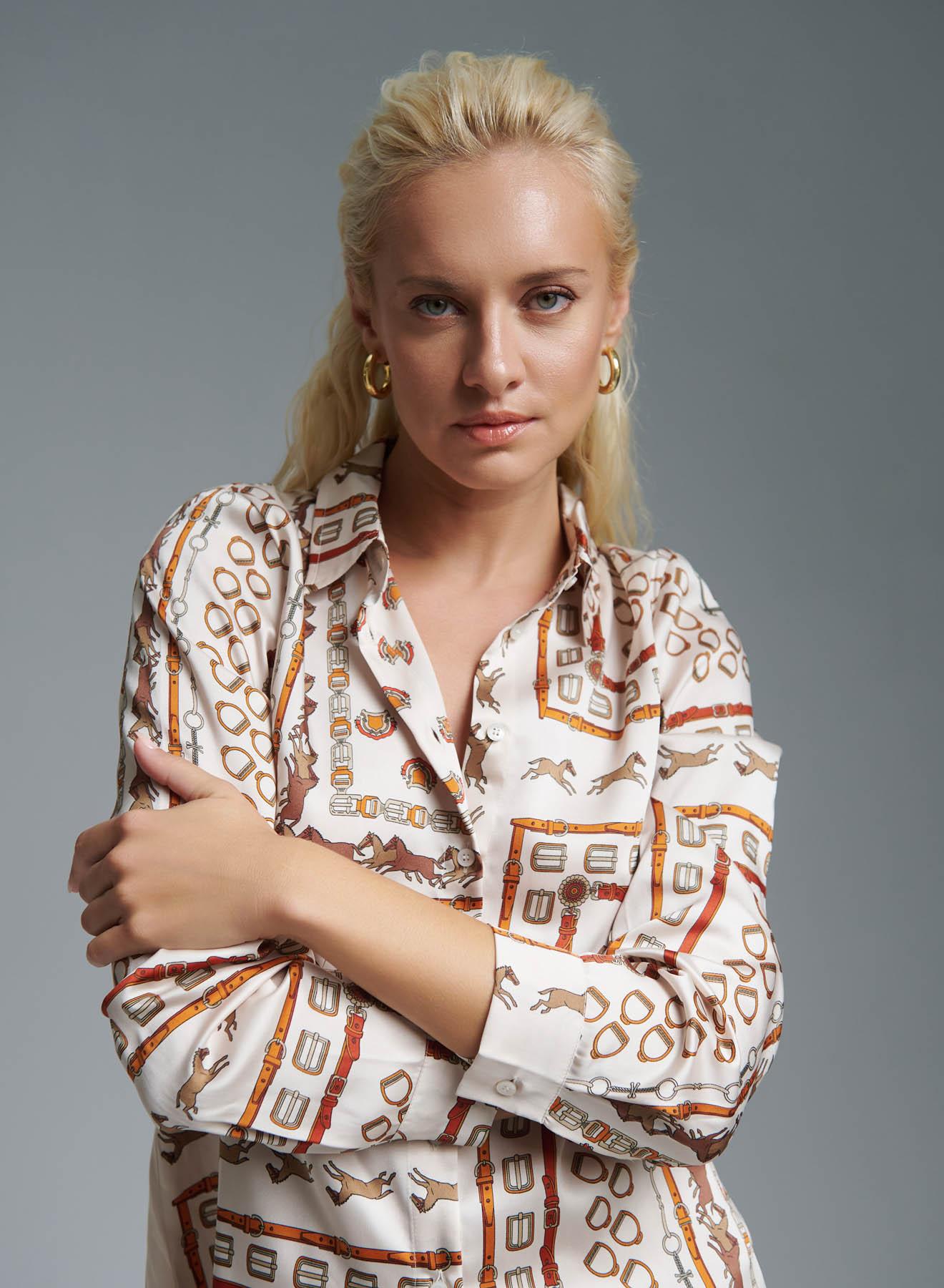 Cream patterned Shirt Emme Marella - 2