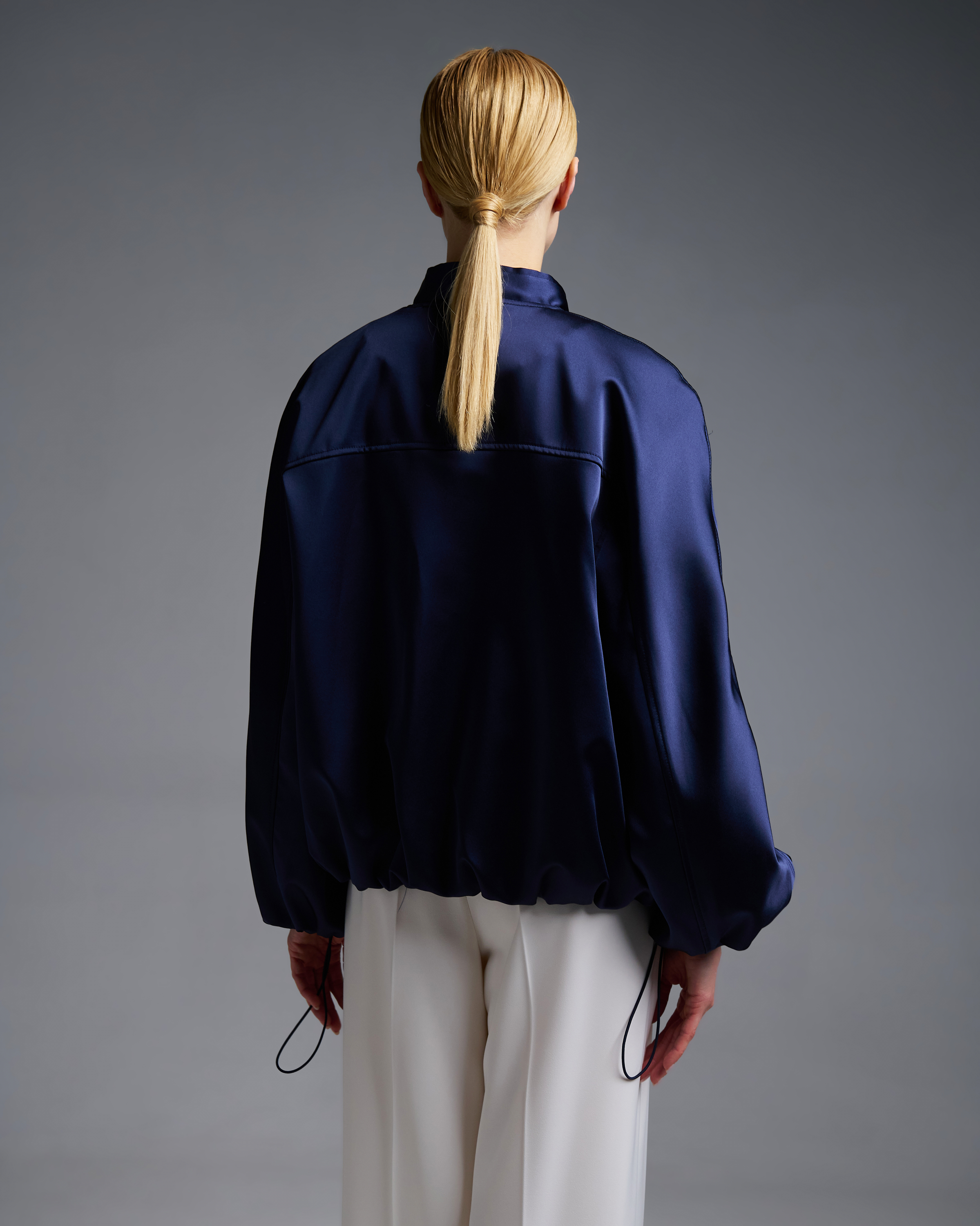 Μπλε σατέν Μπουφάν bomber Vicolo - 6