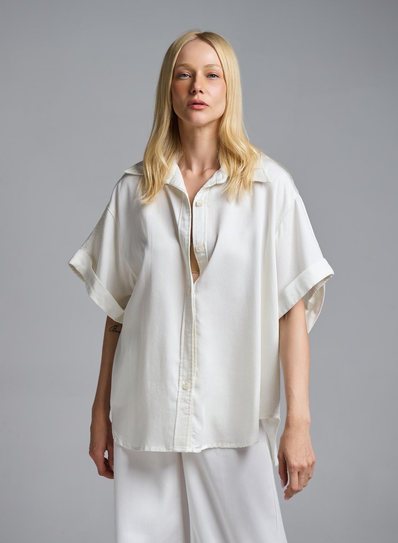 Ecru sleeveless loose fit Shirt Valentina Milano - 2