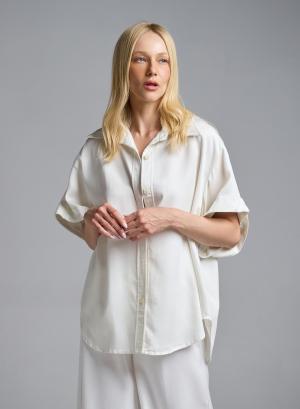 Ecru sleeveless loose fit Shirt Valentina Milano - 63207