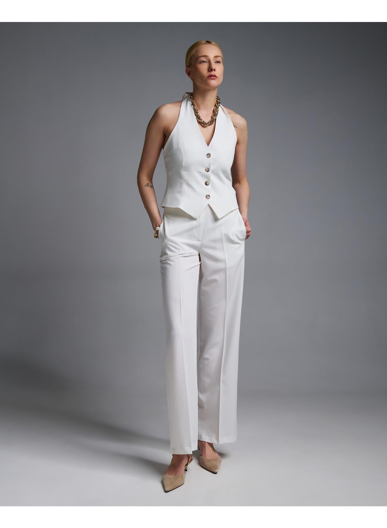 Λευκό Γιλέκο με ανοιχτή πλάτη Vicolo - 4