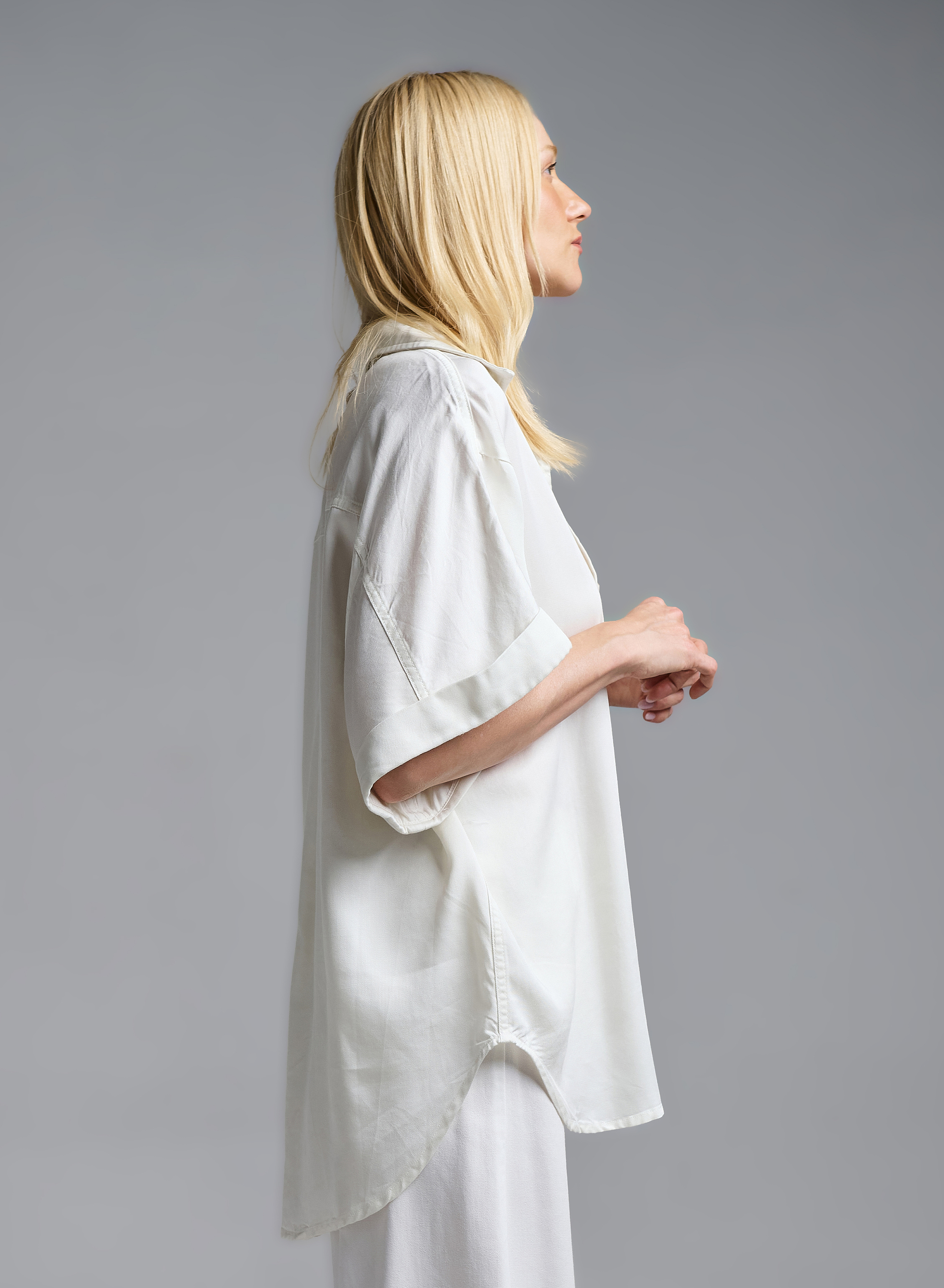 Ecru sleeveless loose fit Shirt Valentina Milano - 4