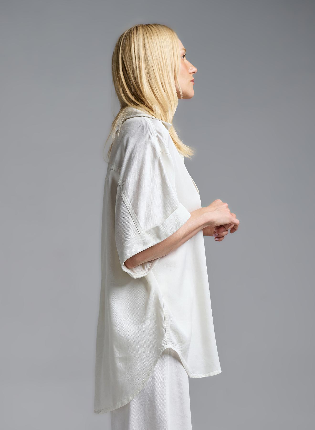 Ecru sleeveless loose fit Shirt Valentina Milano - 5