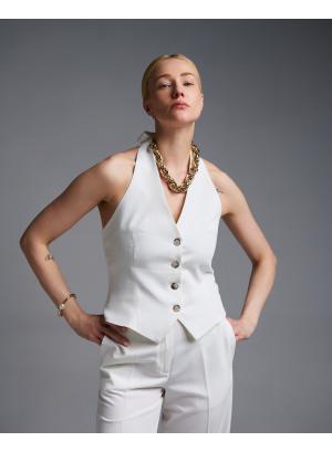 Λευκό Γιλέκο με ανοιχτή πλάτη Vicolo - 56635