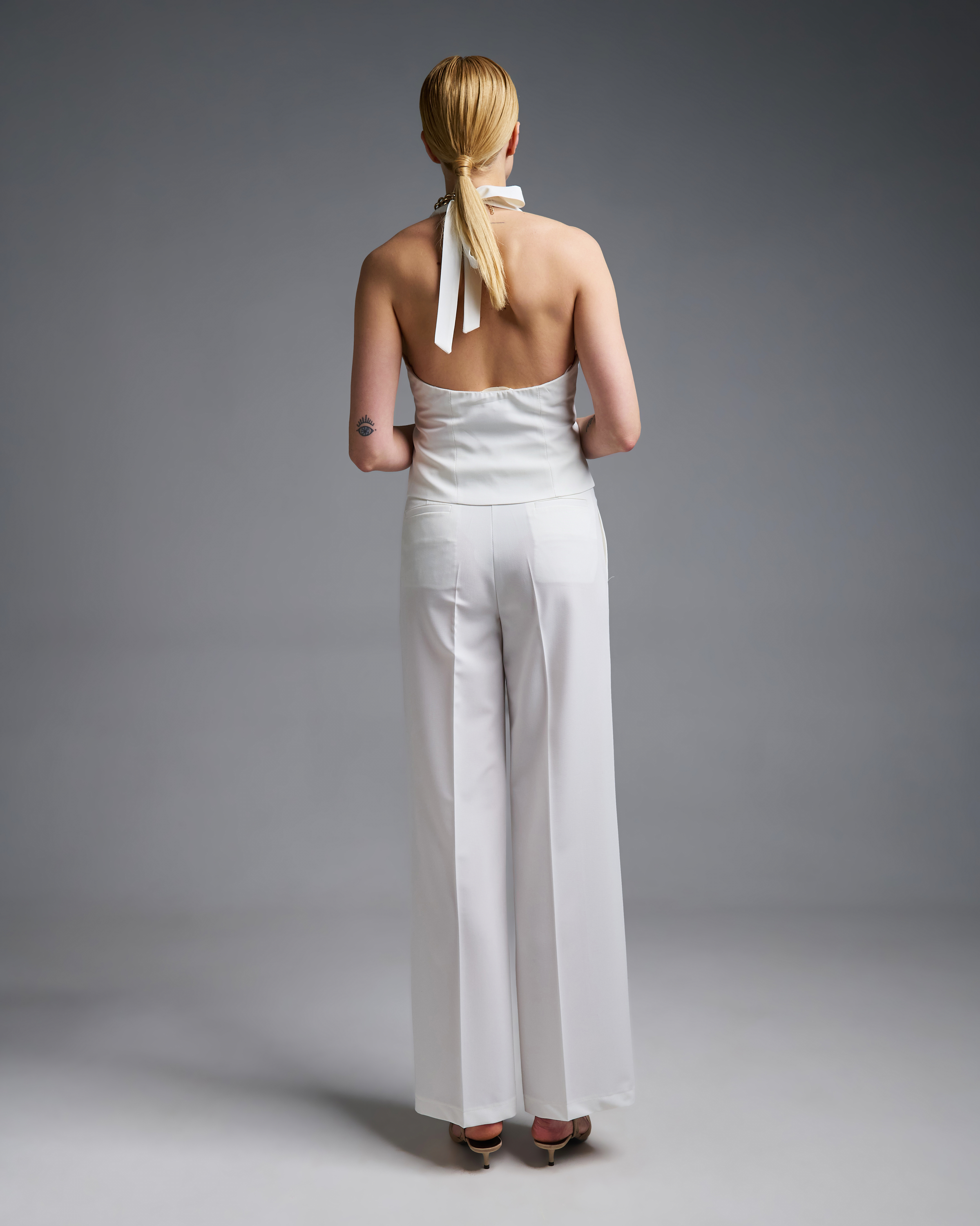 Λευκό Γιλέκο με ανοιχτή πλάτη Vicolo - 5