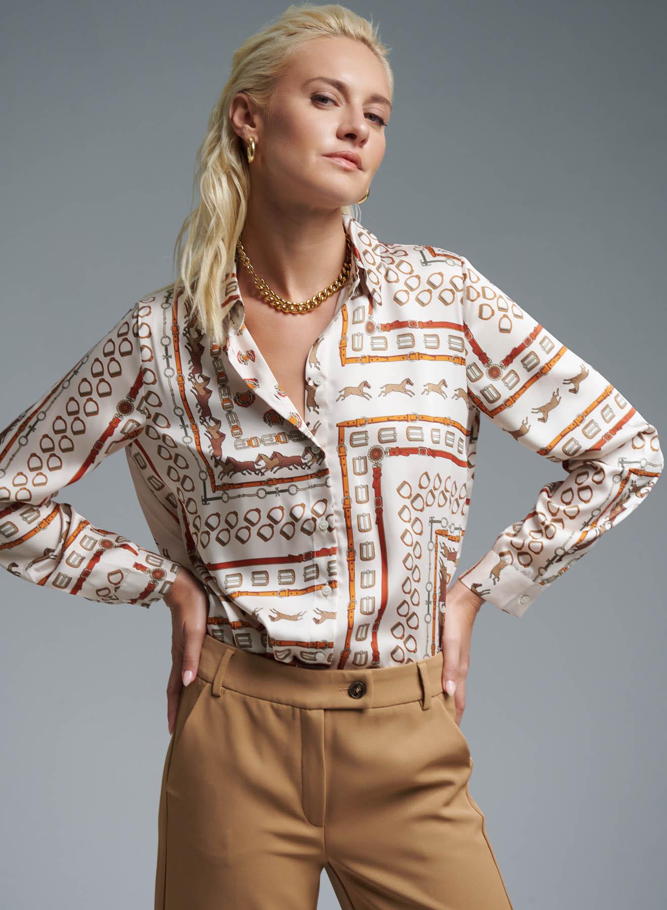 Cream patterned Shirt Emme Marella - 5