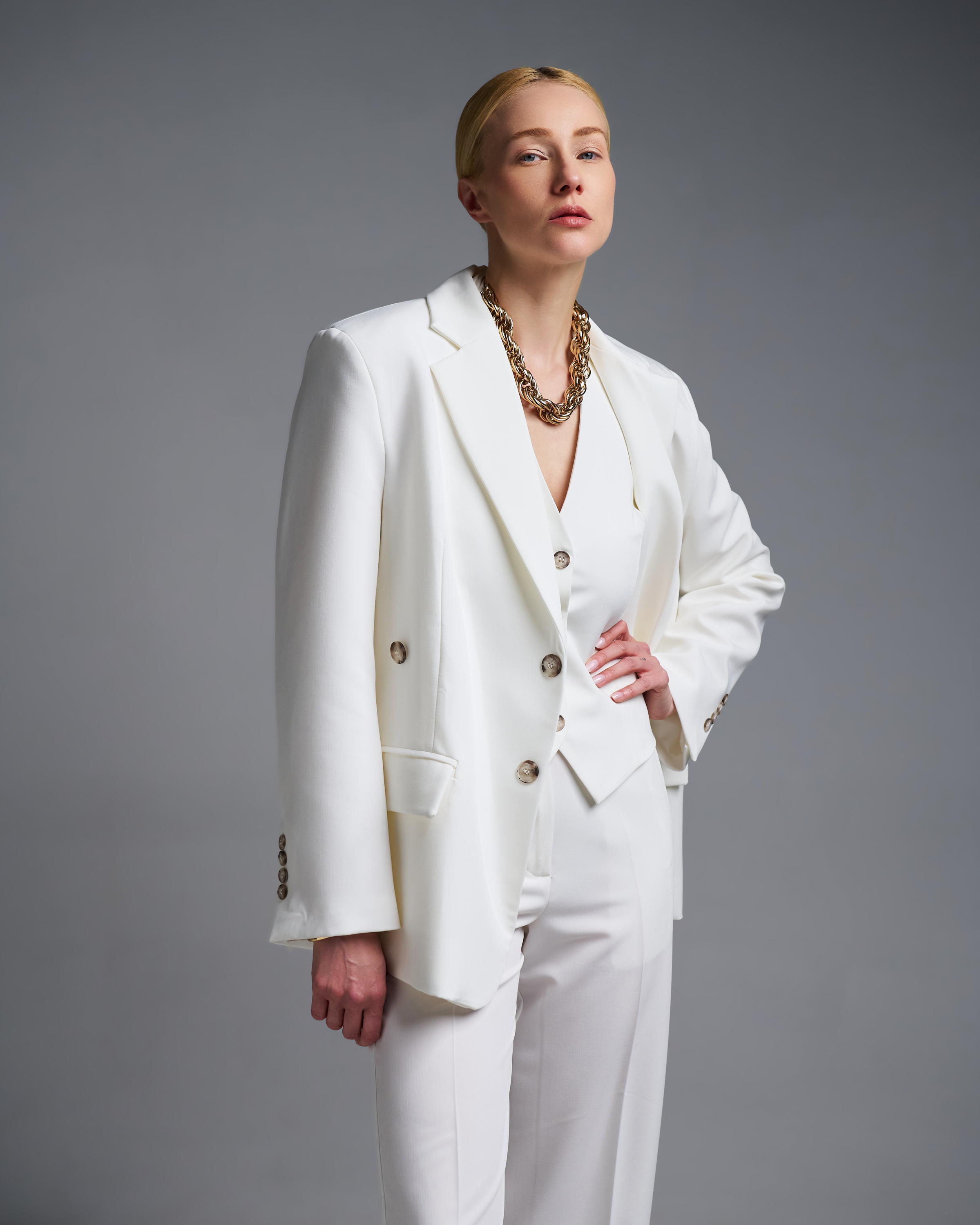 Λευκό Γιλέκο με ανοιχτή πλάτη Vicolo - 1