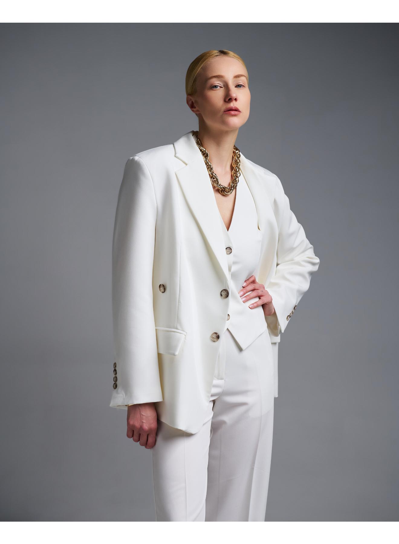 Λευκό Γιλέκο με ανοιχτή πλάτη Vicolo - 2