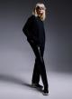 Eco leather straight fitted trousers with belt - 3