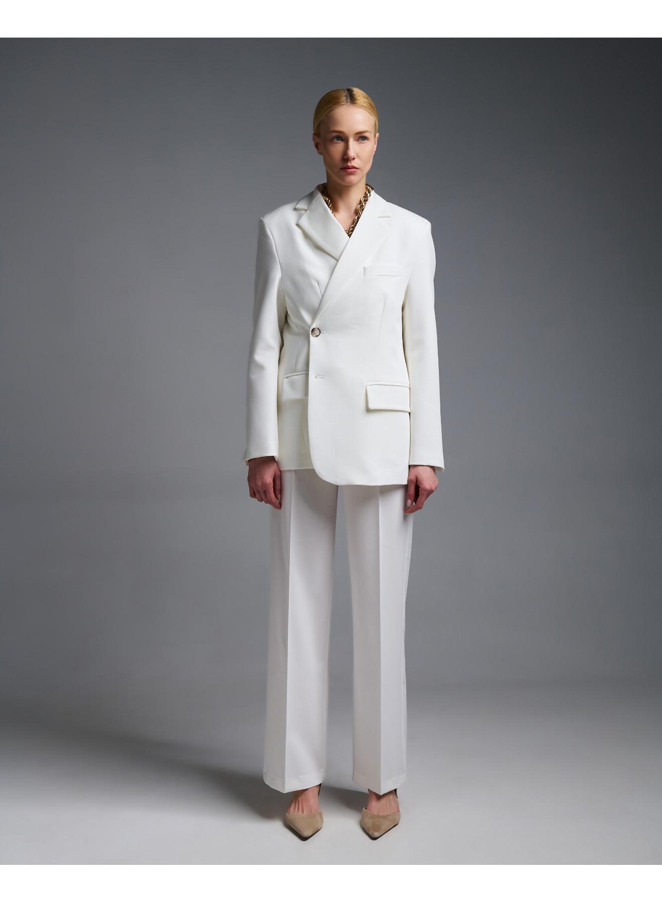 Λευκό Σακάκι που κουμπώνει με δύο τρόπους Vicolo - 3