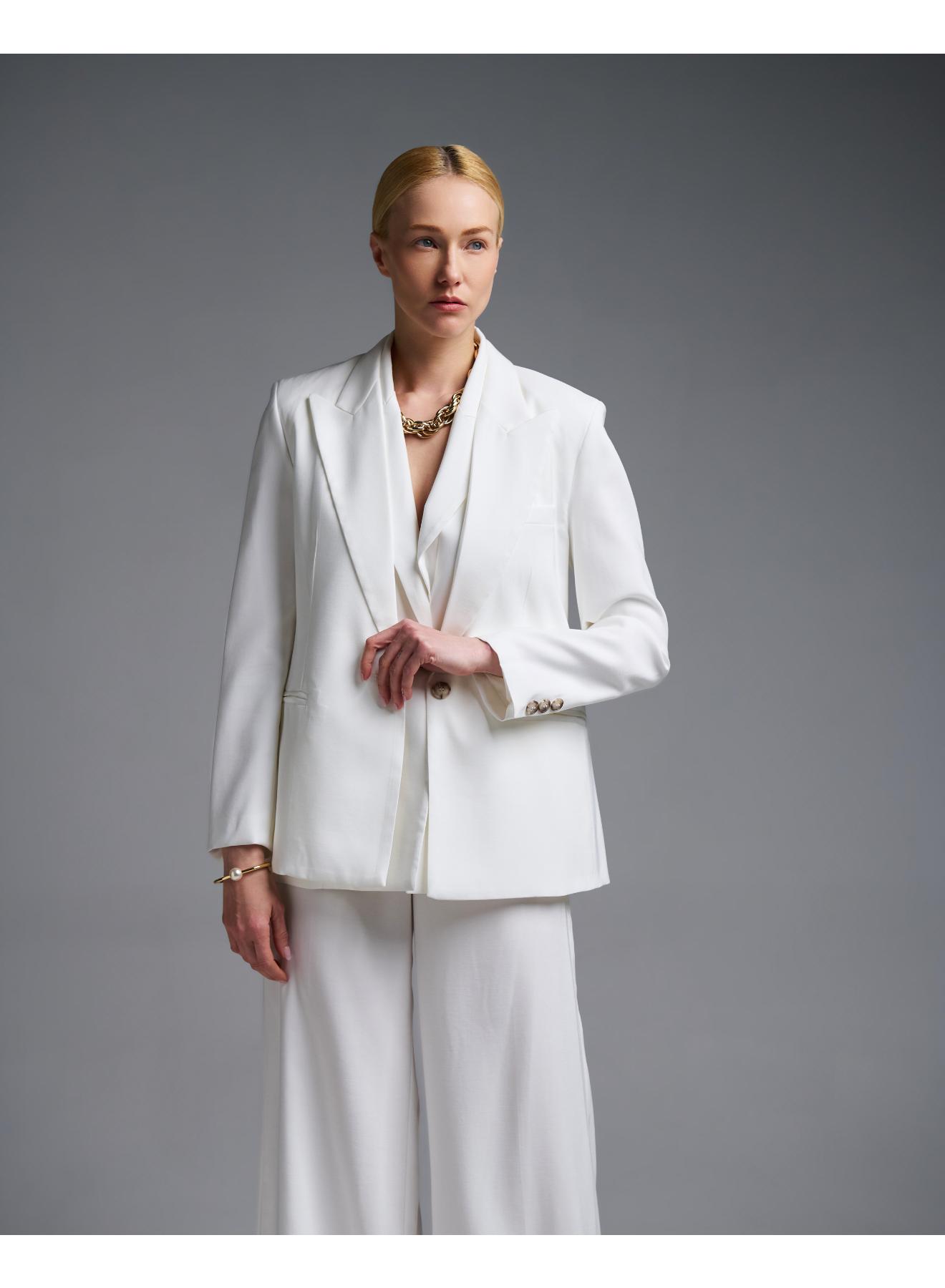 Λευκό Σακάκι με ένα κουμπί Vicolo - 1