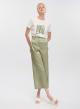 Beige-Green cropped, Patterned twill trousers Emme Marella - 2