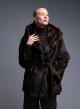 Brown eco fur hooded Coat with belt Bright - 2