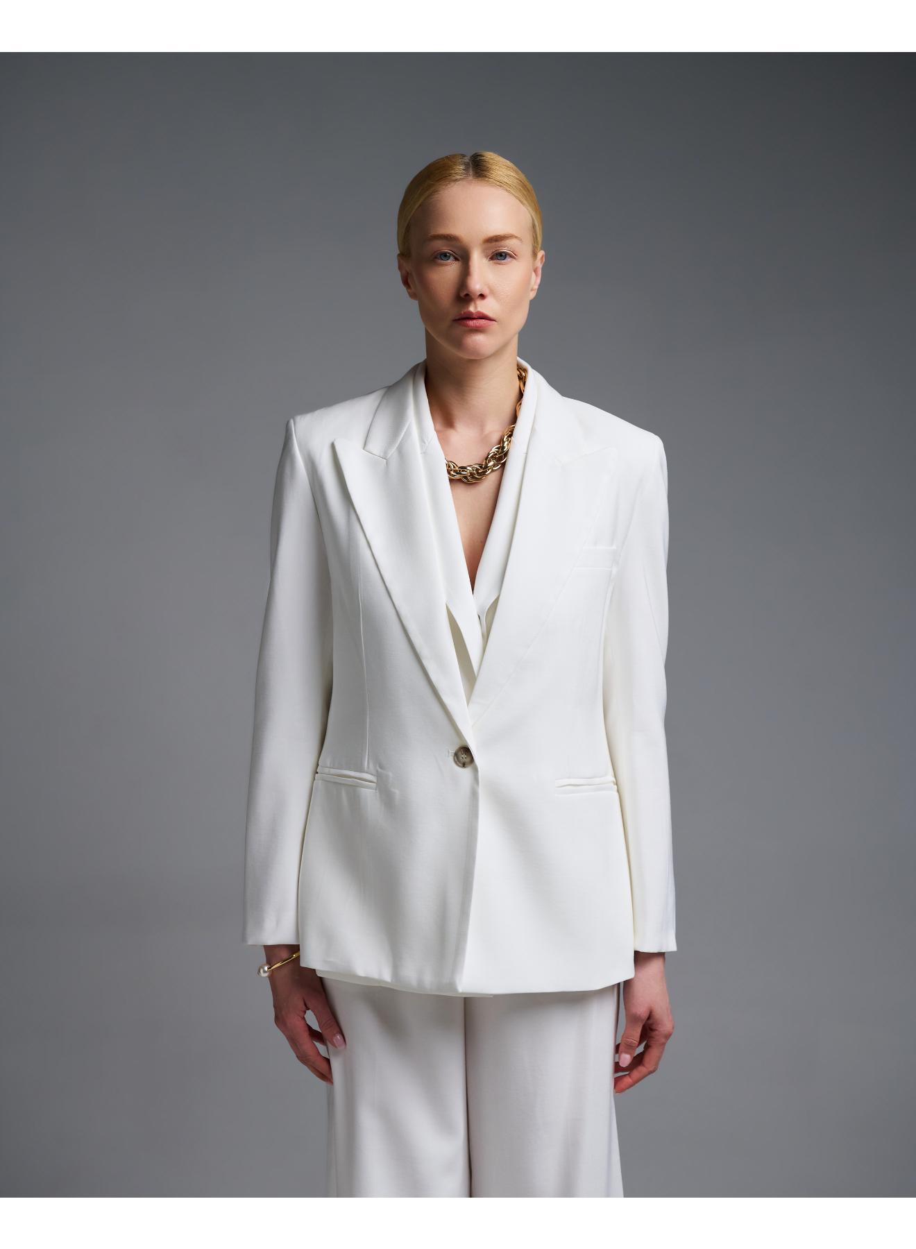 Λευκό Σακάκι με ένα κουμπί Vicolo - 4