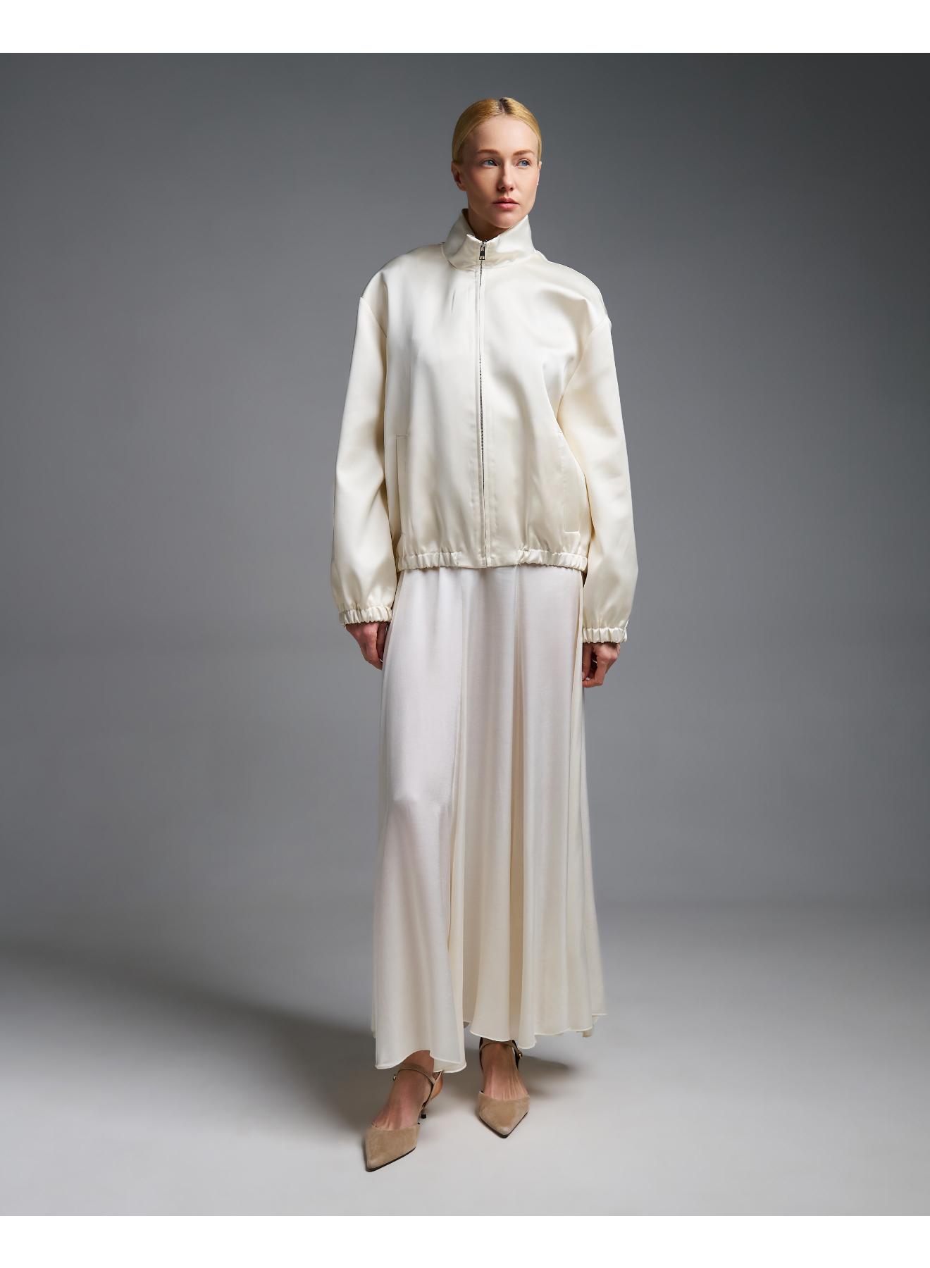 Εκρού σατέν Μπουφάν bomber Vicolo - 2