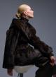 Brown eco fur hooded Coat with belt Bright-7