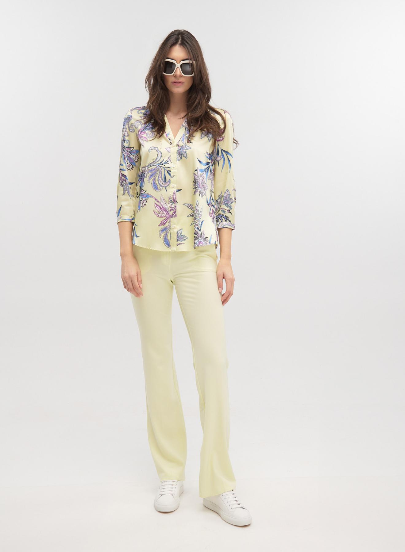 Λάιμ φλοράλ Μπλούζα twill με σχέδια Emme Marella - 5