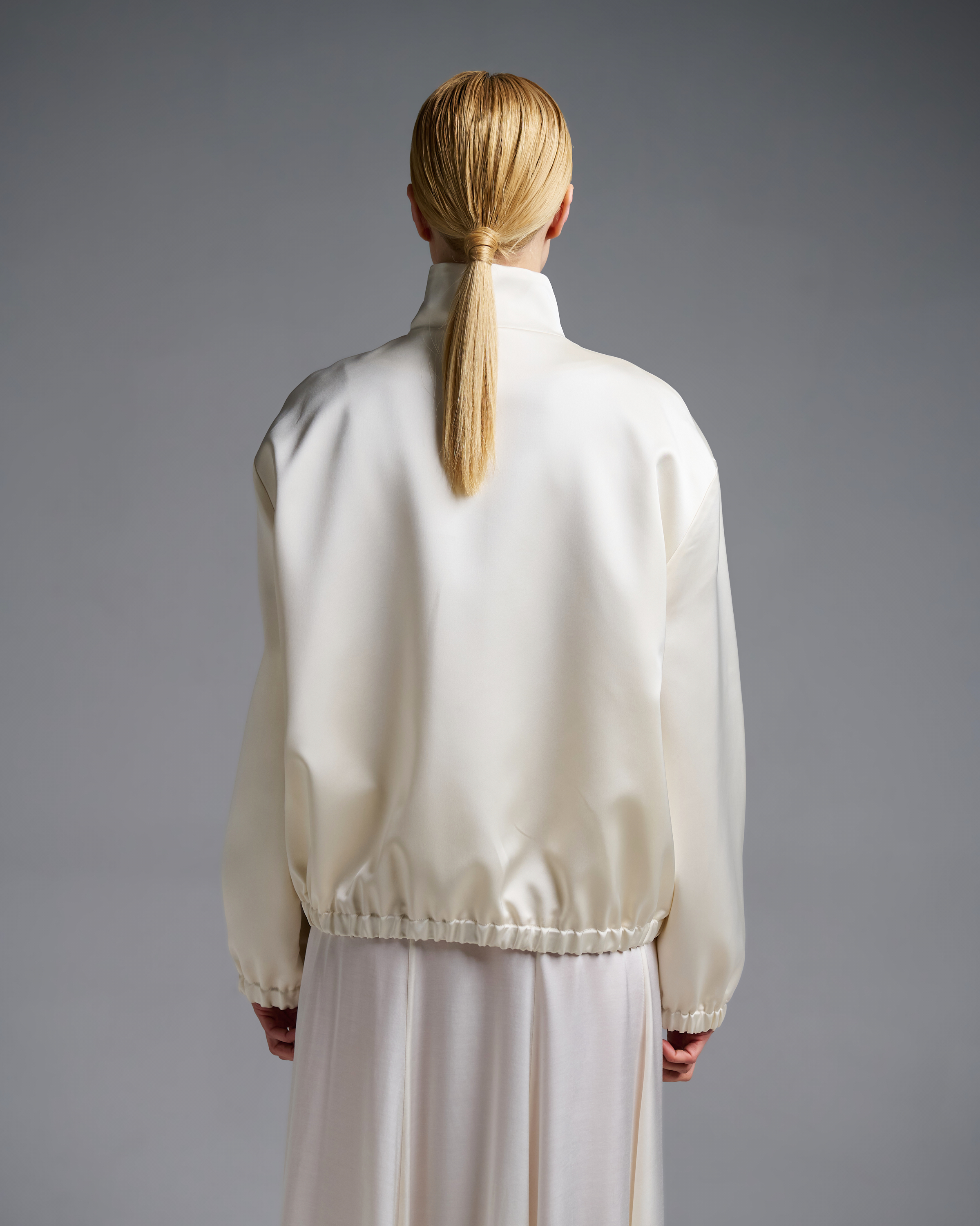 Εκρού σατέν Μπουφάν bomber Vicolo - 7