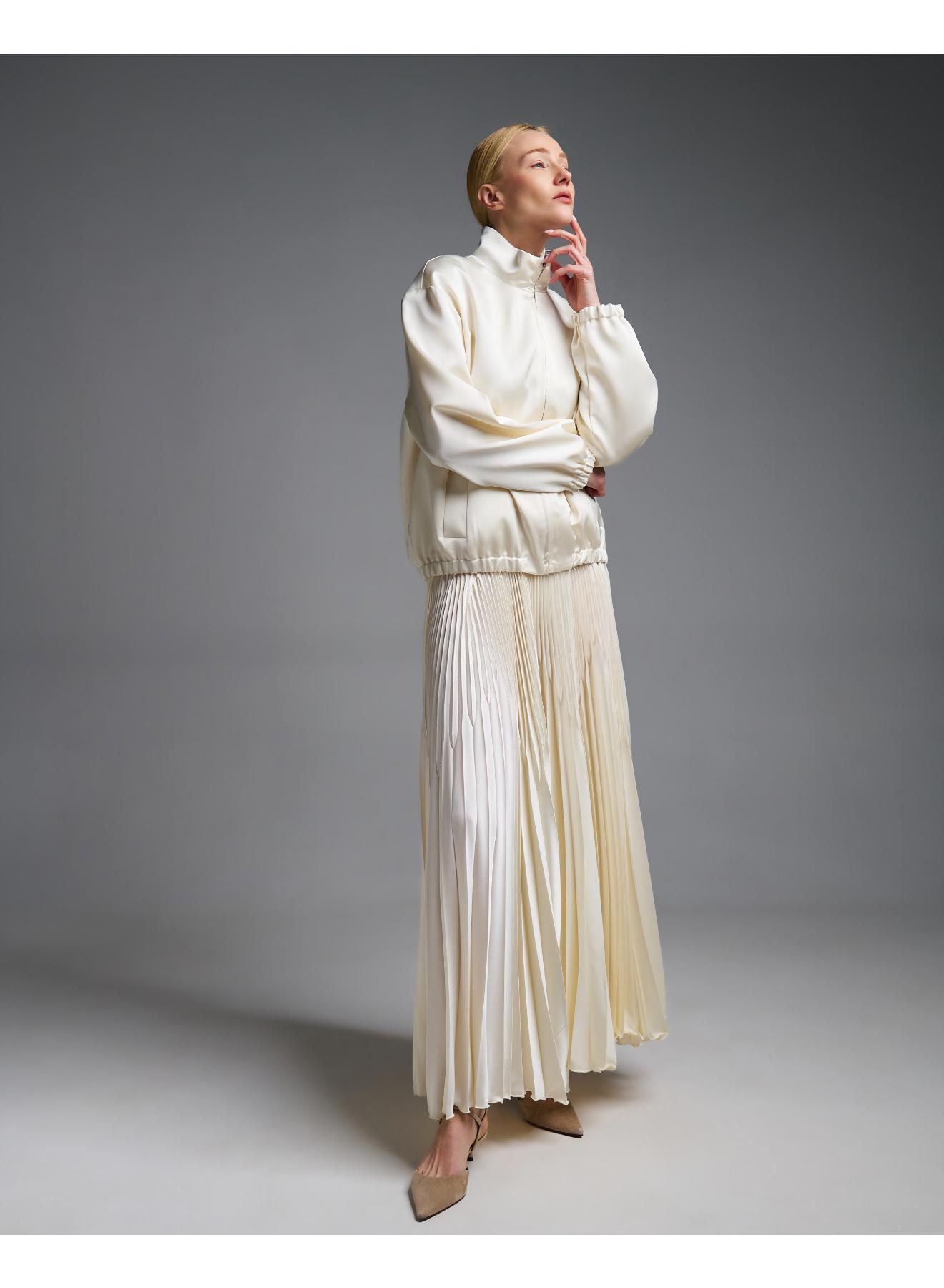 Εκρού silky touch πλισέ Φούστα με λάστιχο στη μέση Vicolo - 2