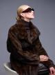 Brown eco fur long Coat with belt Bright - 4