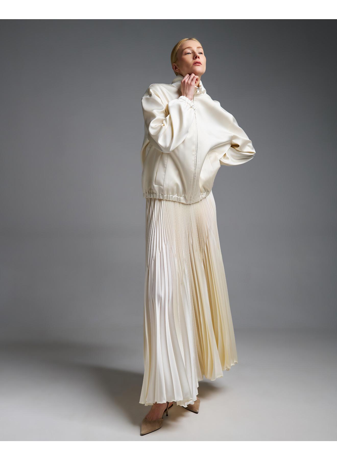 Εκρού silky touch πλισέ Φούστα με λάστιχο στη μέση Vicolo - 3