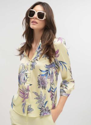 Λάιμ φλοράλ Μπλούζα twill με σχέδια Emme Marella - 41635