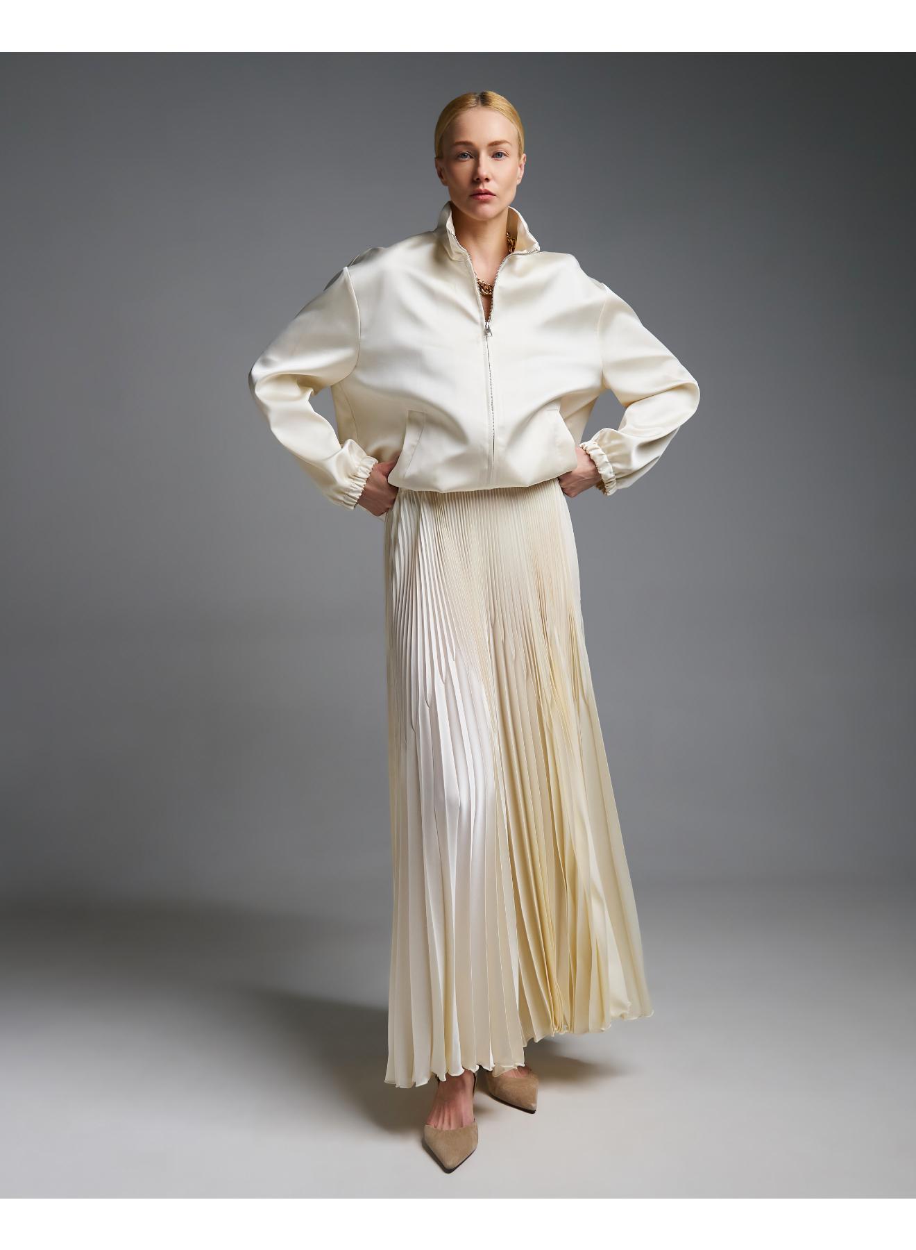 Εκρού silky touch πλισέ Φούστα με λάστιχο στη μέση Vicolo - 4