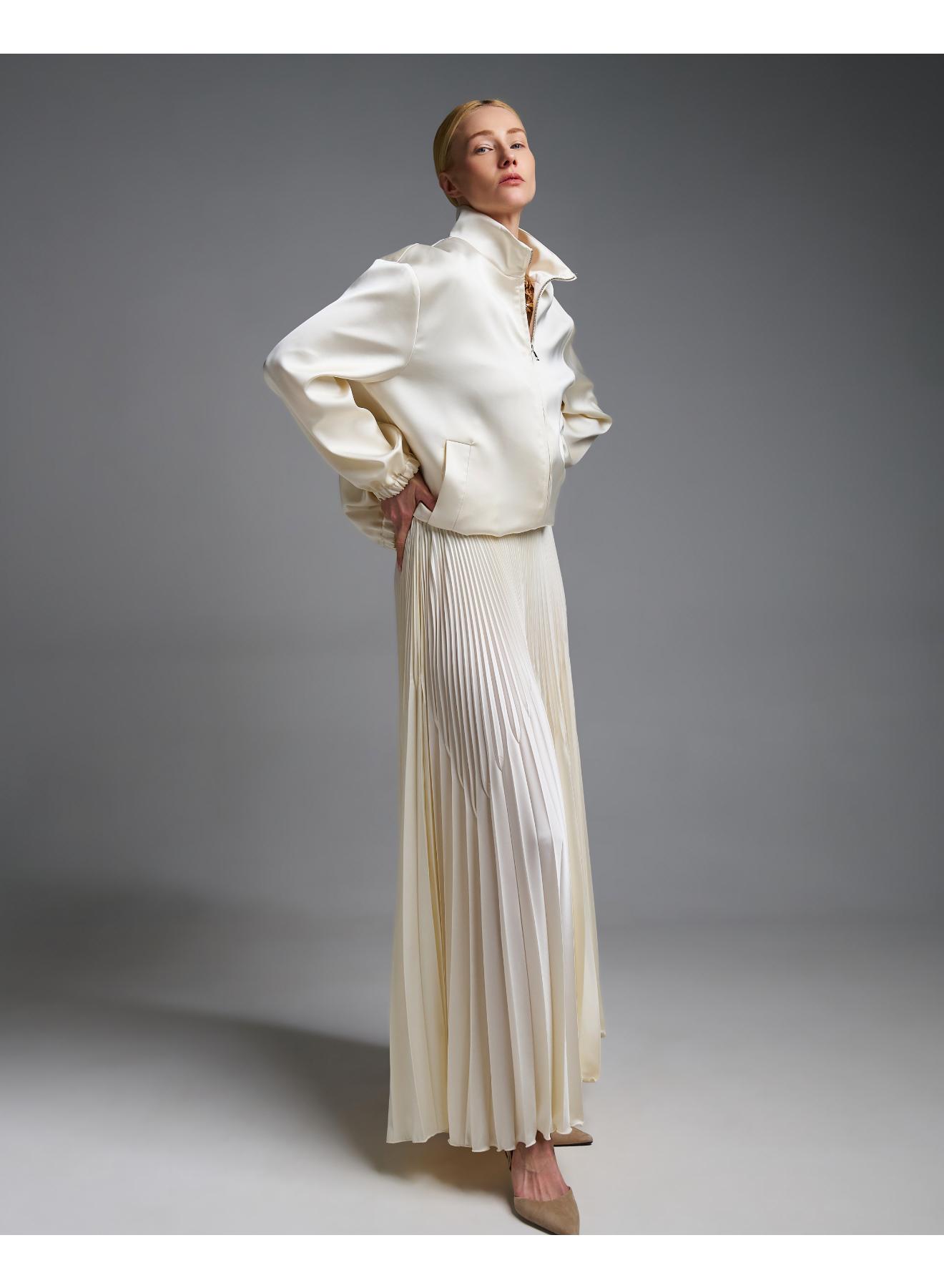 Εκρού silky touch πλισέ Φούστα με λάστιχο στη μέση Vicolo - 5