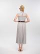 Grey long sleeveless Dress with side cuts, pleated skirt, Belt, buttons and shirt collar Vicolo - 4