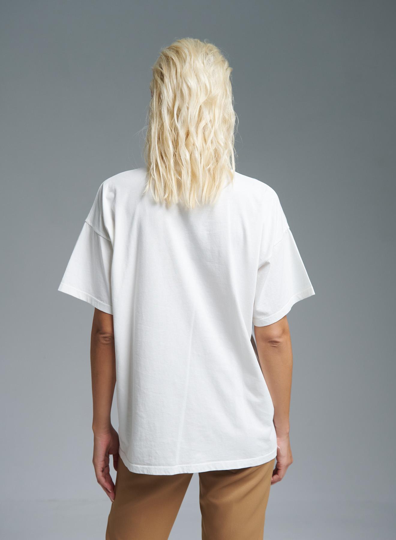 White cotton T-shirt with print Vicolo - 3