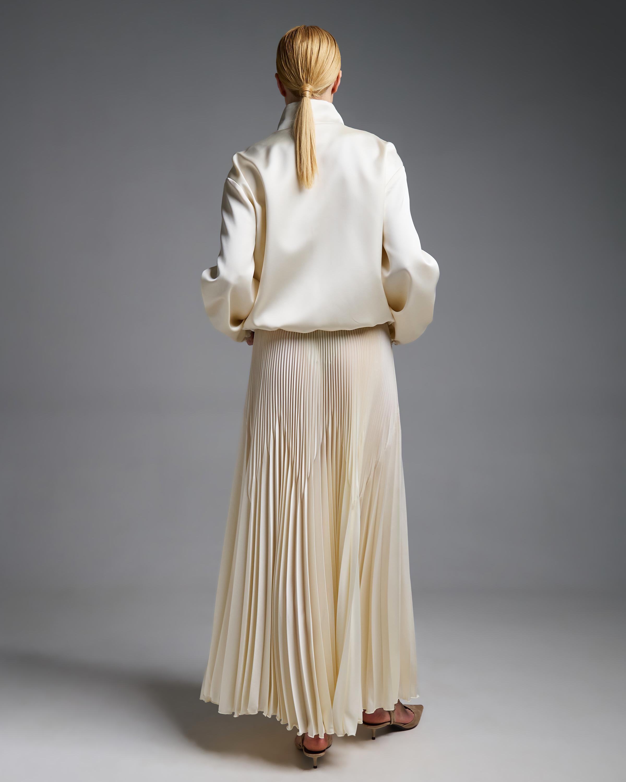 Εκρού silky touch πλισέ Φούστα με λάστιχο στη μέση Vicolo - 6