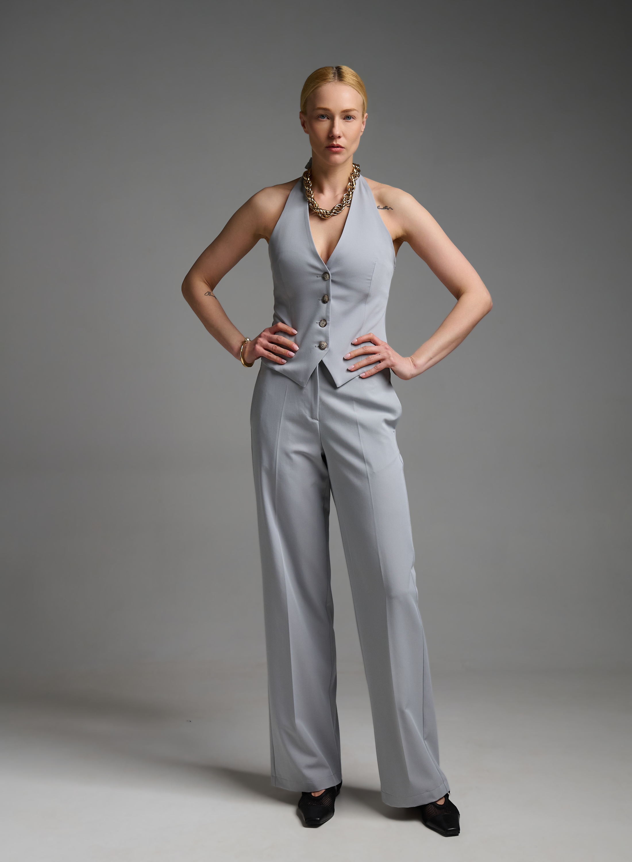 Γκρι Παντελόνι σε ίσια γραμμή Vicolo - 0