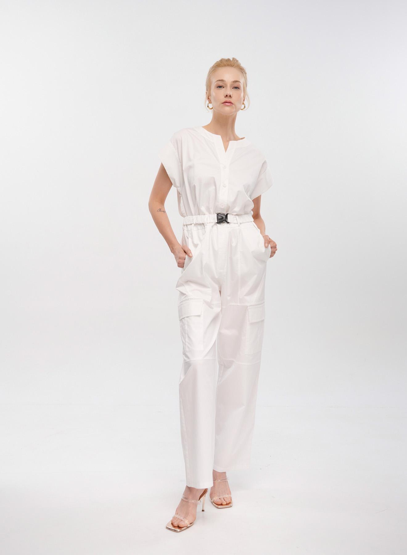 White popline Jumpsuit "EKALI" Devotion Twins - 1