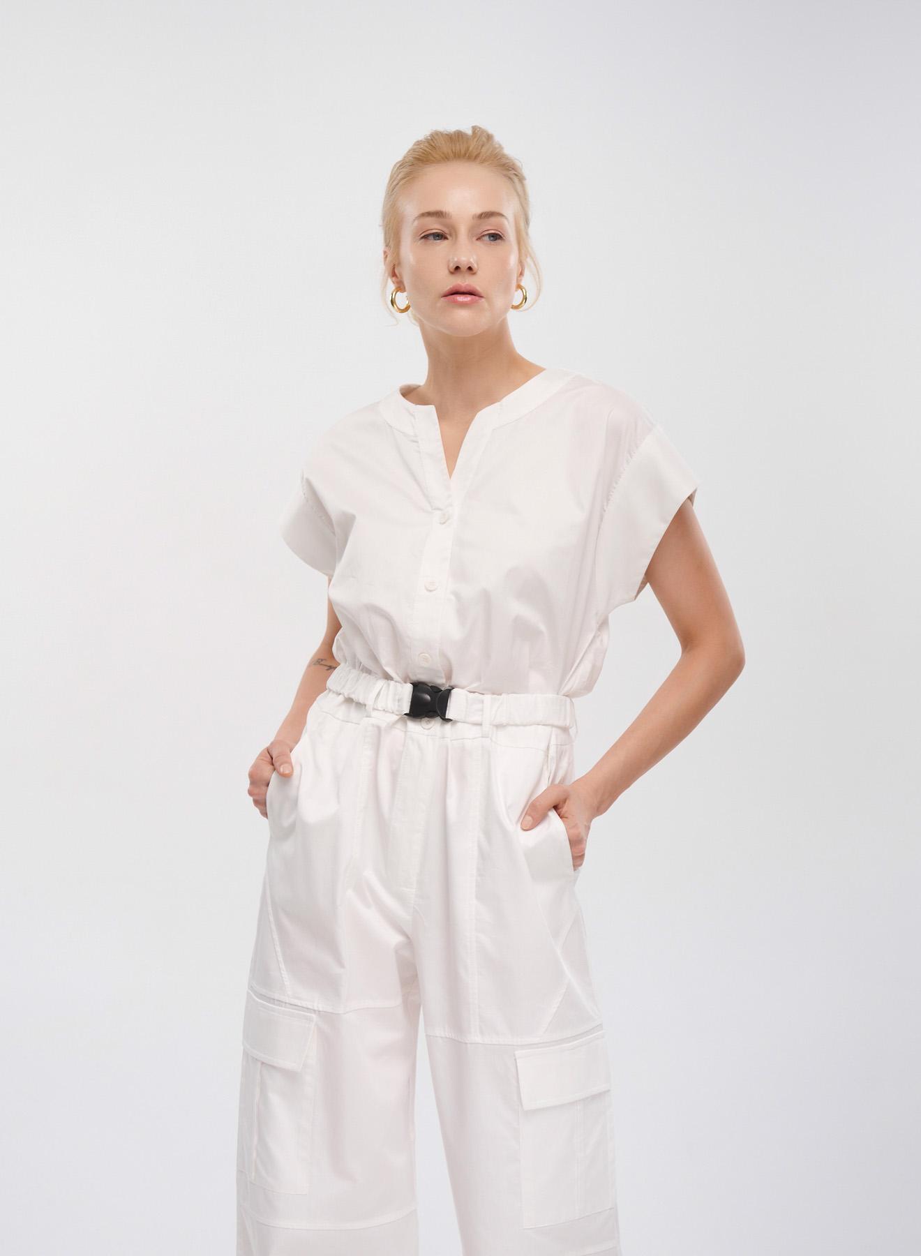 White popline Jumpsuit "EKALI" Devotion Twins - 2