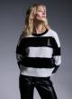 Knitted blouse with wide stripes and sequins - 0