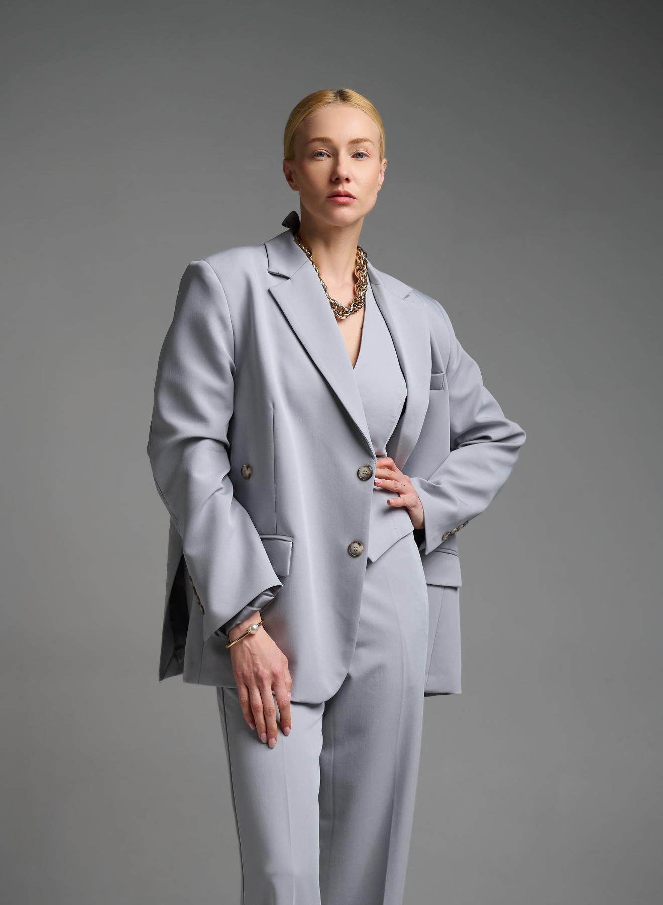 Γκρι Γιλέκο με ανοιχτή πλάτη Vicolo - 5